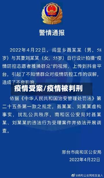 疫情受案/疫情被判刑