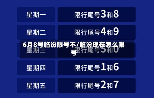 6月8号临汾限号不/临汾现在怎么限号-第1张图片