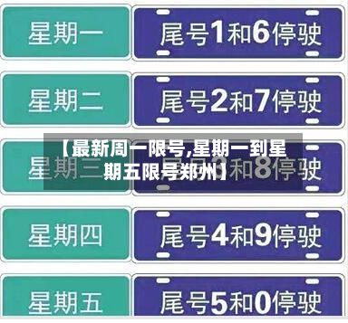 【最新周一限号,星期一到星期五限号郑州】