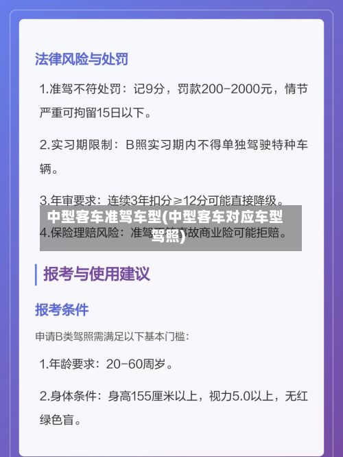 中型客车准驾车型(中型客车对应车型驾照)-第2张图片