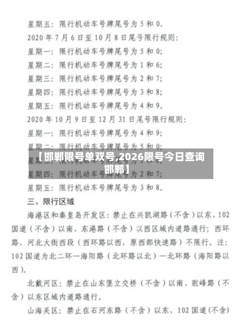 【邯郸限号单双号,2026限号今日查询邯郸】-第2张图片