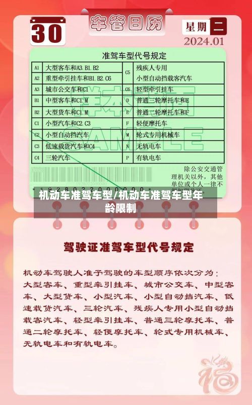 机动车准驾车型/机动车准驾车型年龄限制