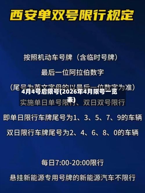 4月4号后限号(2026年4月限号一览表)