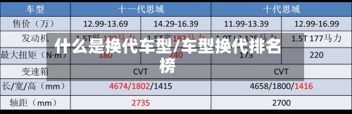 什么是换代车型/车型换代排名榜