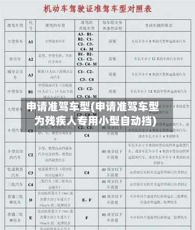 申请准驾车型(申请准驾车型为残疾人专用小型自动挡)