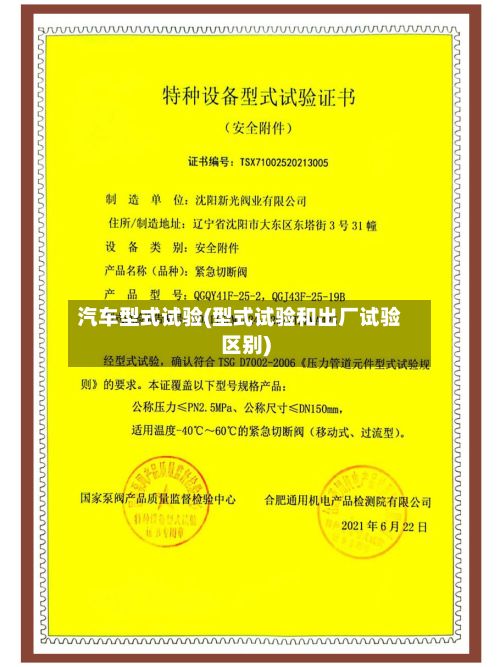 汽车型式试验(型式试验和出厂试验区别)-第3张图片