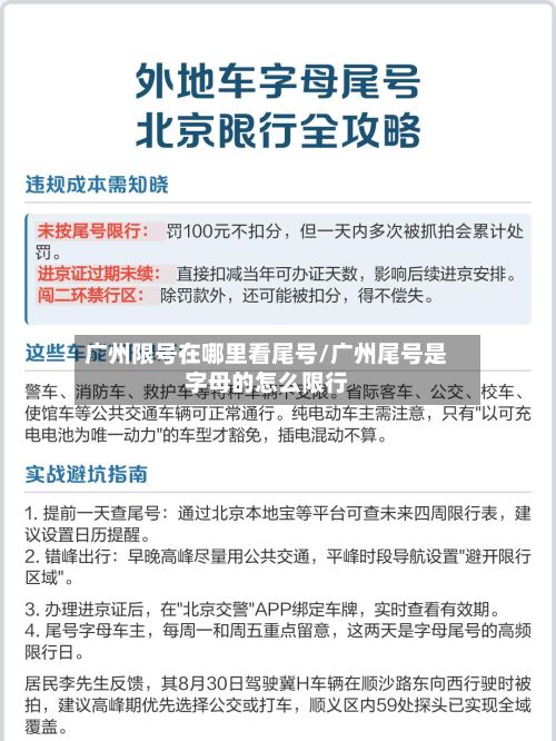 广州限号在哪里看尾号/广州尾号是字母的怎么限行