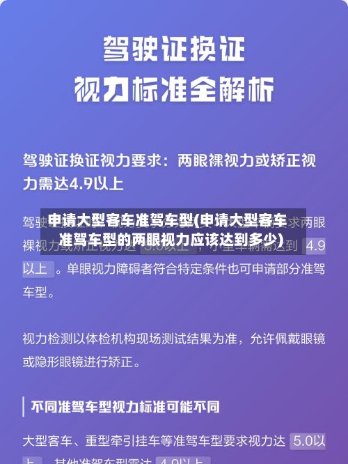 申请大型客车准驾车型(申请大型客车准驾车型的两眼视力应该达到多少)